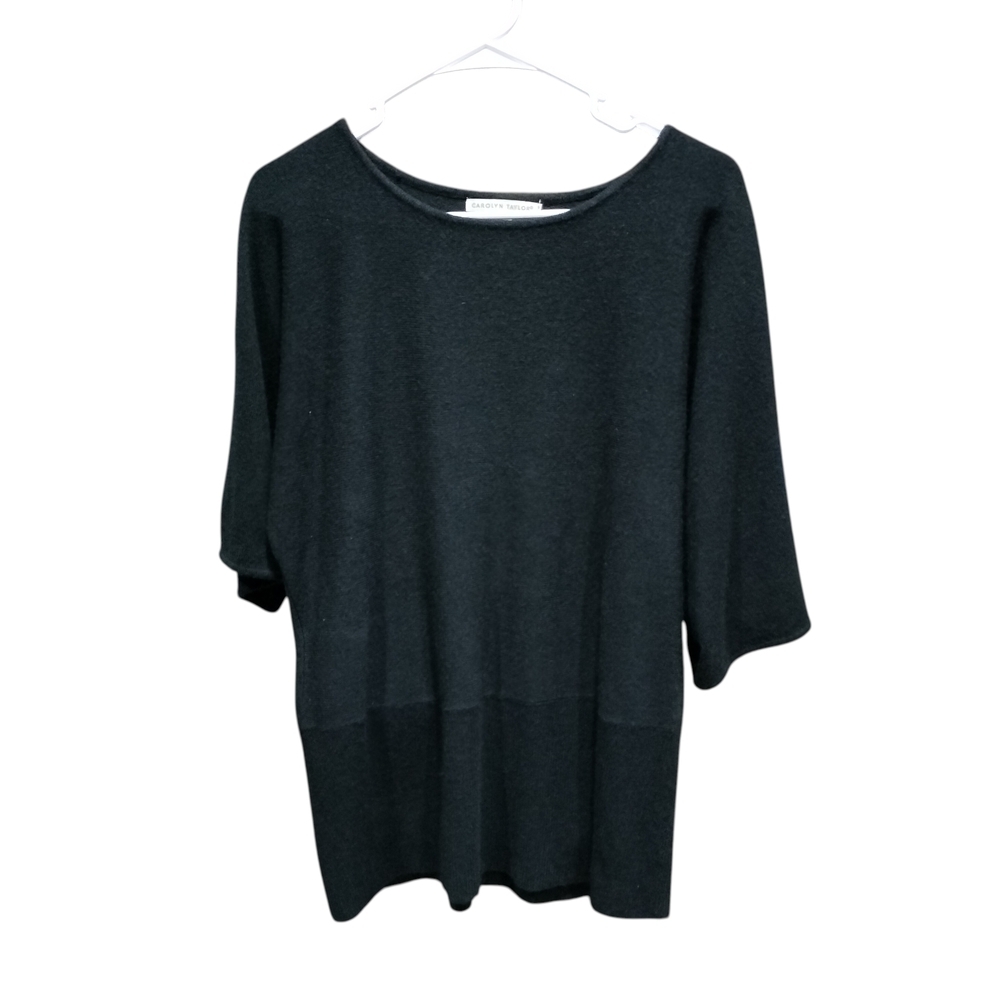 Carolyn Taylor Charcoal 3/4 Sleeve Top Size Large